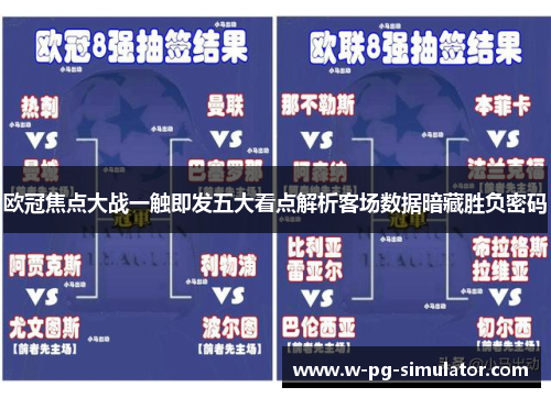 欧冠焦点大战一触即发五大看点解析客场数据暗藏胜负密码